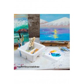 Giorgione Plastik Fırça Temizleme Kabı Büyük