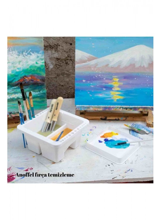 Giorgione Plastik Fırça Temizleme Kabı Büyük