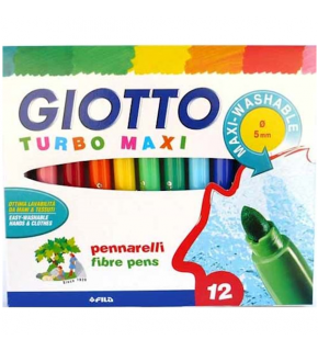 Giotto Keçeli Boya Kalemi Jumbo Turbo Maxi 12 Renk 454000