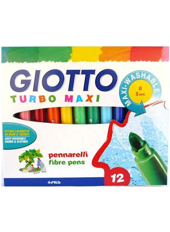 Giotto Keçeli Boya Kalemi Jumbo Turbo Maxi 12 Renk 454000