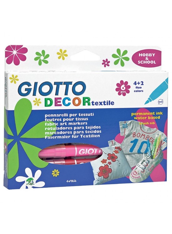 Giotto Keçeli Boya Kalemi Tekstil 6 Renk 494800