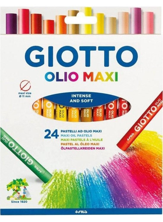 Giotto Olio Maxi  Yağlı Pastel (Silindir) Askılı Paket 24 Lü 293800