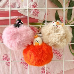 Gıpta Anahtarlık Cute Anımal Pompom 6 Renk 24 Lü