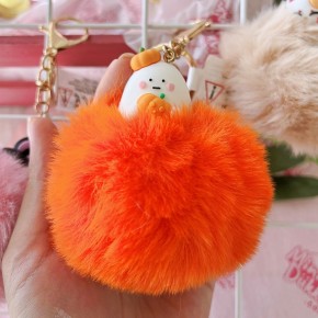 Gıpta Anahtarlık Cute Anımal Pompom 6 Renk 24 Lü
