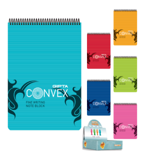 Gıpta Bloknot Convex Spiralli Plastik Kapak Çizgili 100 YP A5 1395