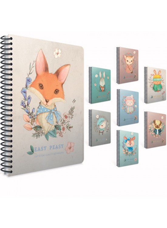 Gıpta Easy Notes Spiralli karton Kapak Defter A4 80 YP Çizgili