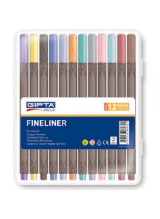 Gıpta Fineliner 0.4 MM Üçgen 12 Renk K606