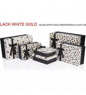 Gıpta Hediye Kutusu Siyah Whıte Gold Dikdörtgen 6 LI BX68560