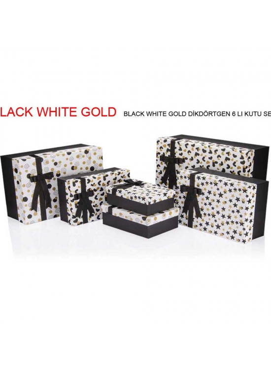 Gıpta Hediye Kutusu Siyah Whıte Gold Dikdörtgen 6 LI BX68560 Gıpta Hediye Kutusu Siyah Whıte Gold Dikdörtgen 6 LI BX68560
