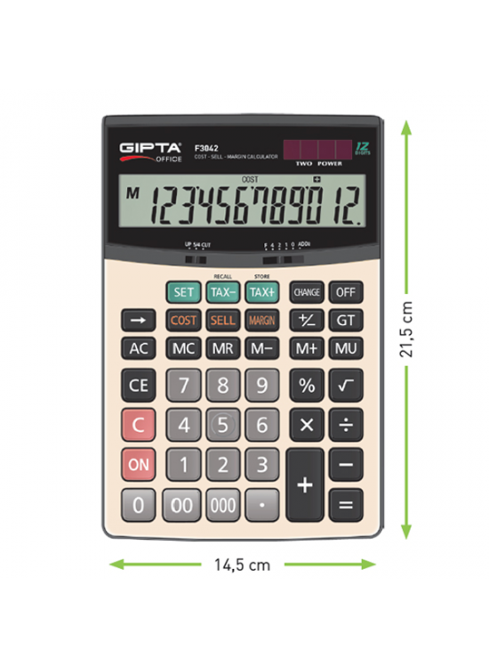 Gıpta Hesap Makinesi Masa Üstü 12 Hane F3042 Gıpta Hesap Makinesi Masa Üstü 12 Hane F3042