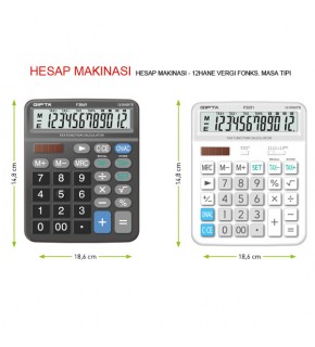 Gıpta Hesap Makinesi Masa Üstü 12 Hane Vergi Fonks. F3049