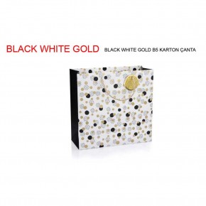 Gıpta Karton Çanta Siyah Whıte Gold B5