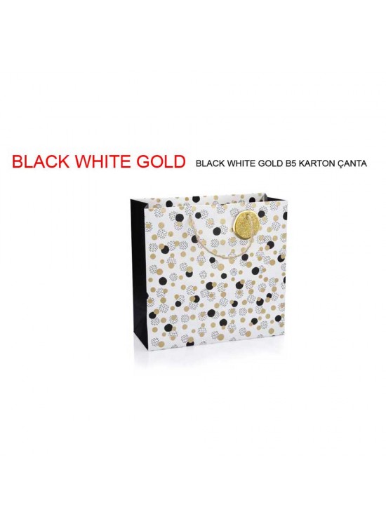 Gıpta Karton Çanta Siyah Whıte Gold B5