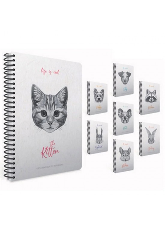 Gıpta Lıfe Is Cool Spiralli Sert Kapak Defter 19x26 120 YP Kareli