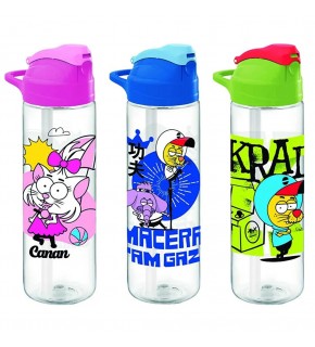 Gıpta Matara Kral Şakir Pipetli 630 CC Desenli Tritan