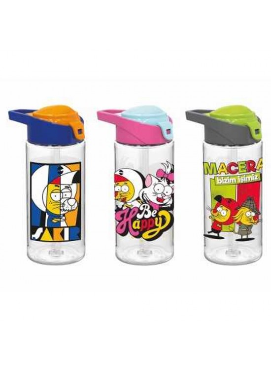 Gıpta Matara Kral Şakir Pipetli Desenli Tritan 500 CC