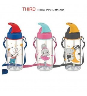 Gıpta Matara Thırd Tritan Desenli Pipetli 500 CC K7511