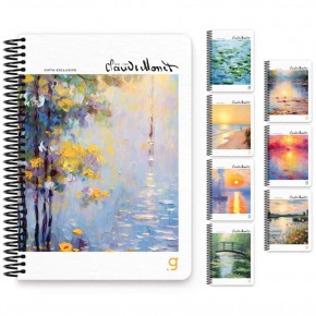 Gıpta Monet Spiralli Sert Kapak Defter 17x24 100 YP Çiz. 7005