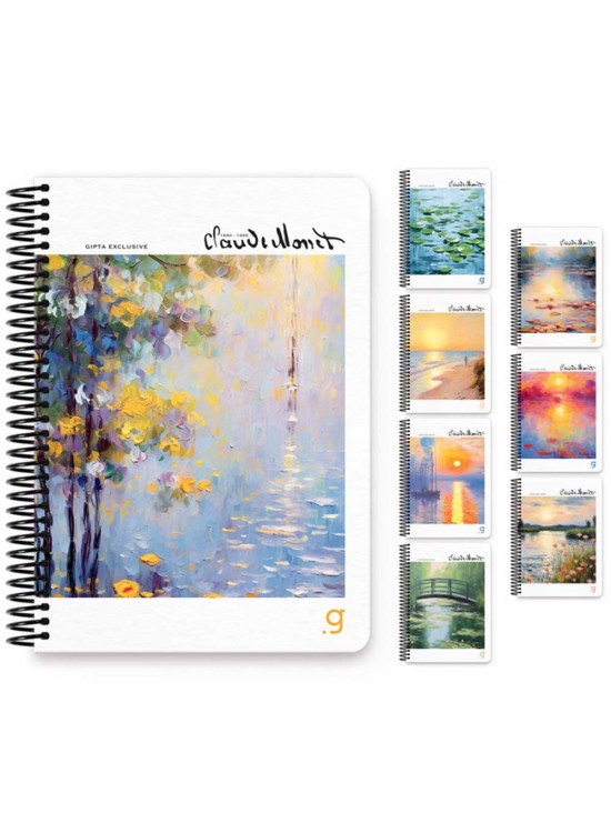 Gıpta Monet Spiralli Sert Kapak Defter 17x24 100 YP Çiz. 7005