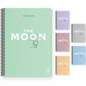 Gıpta Moon Spiralli Plastik Kapak Defter 17x24 80 YP Çizgili