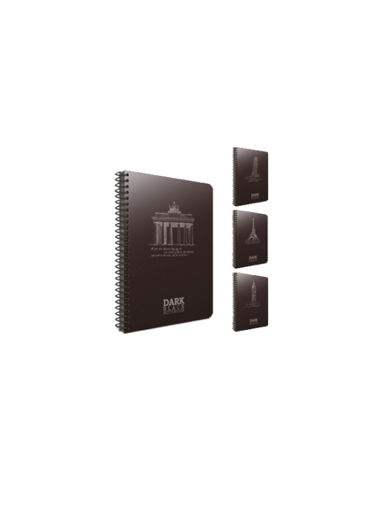 Gıpta Not Defteri Dark Spiralli Plastik Kapak Çizgisiz 50 YP 12x17 2674