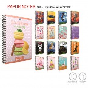 Gıpta Papur Notes Spiralli Karton Kapak Defter A4 60 YP Çizgili 4958