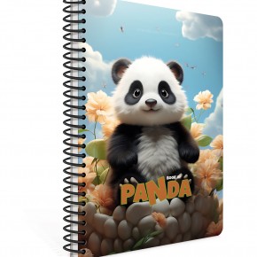 Gıpta Spiralli Karton Kapak Defter Panda A4 80 YP Çizgili
