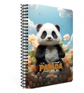 Gıpta Spiralli Karton Kapak Defter Panda A4 80 YP Kareli