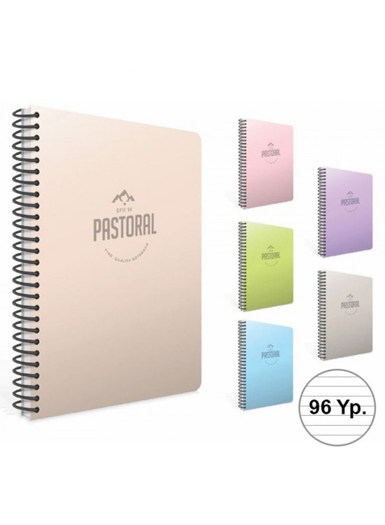 Gıpta Spiralli Plastik Kapak Defter Pastoral 17x24 96 YP Kareli (1 Adet)