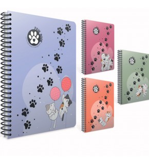 Gıpta Spiralli Plastik Kapak Defter Paw A4 100 YP Kareli