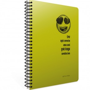 Gıpta Spiralli Plastik Kapak Defter Real A4 80 Kareli