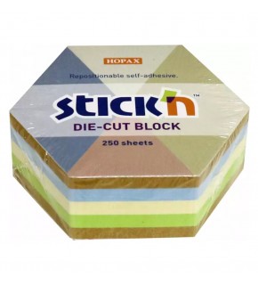 Hopax Stickn Yapışkan Notblok 61x67 Kraft Altıgen 250 YP 21828