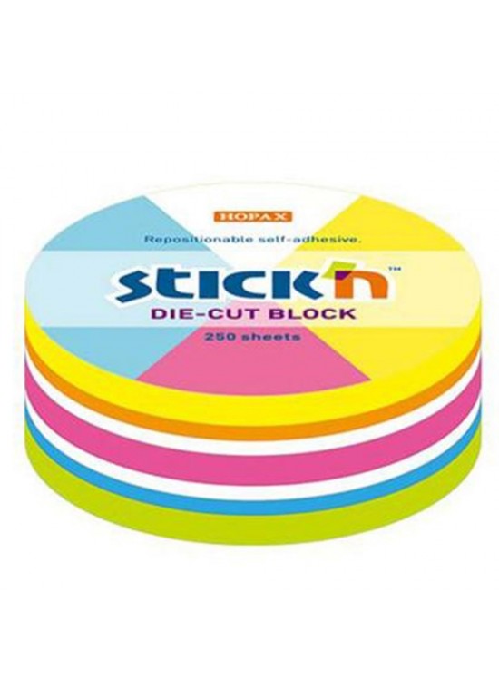 Hopax Stickn Yapışkan Notblok 67x67 Neon Yuvar. 250 YP 21830