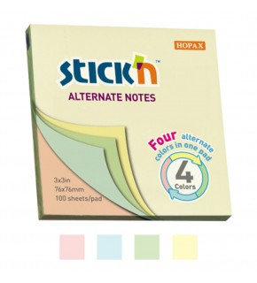 Gıpta Stıckn Yapışkanlı Not Kağıdı Pastel 4 Renk 76x76 100 YP 21821 (1 Adet)