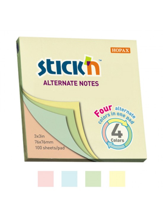 Gıpta Stıckn Yapışkanlı Not Kağıdı Pastel 4 Renk 76x76 100 YP 21821 (1 Adet)