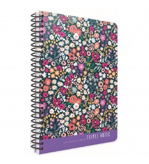 Gıpta Trıple Notes Spiralli Sert Kapak Defter 17x24 80 YP Kareli