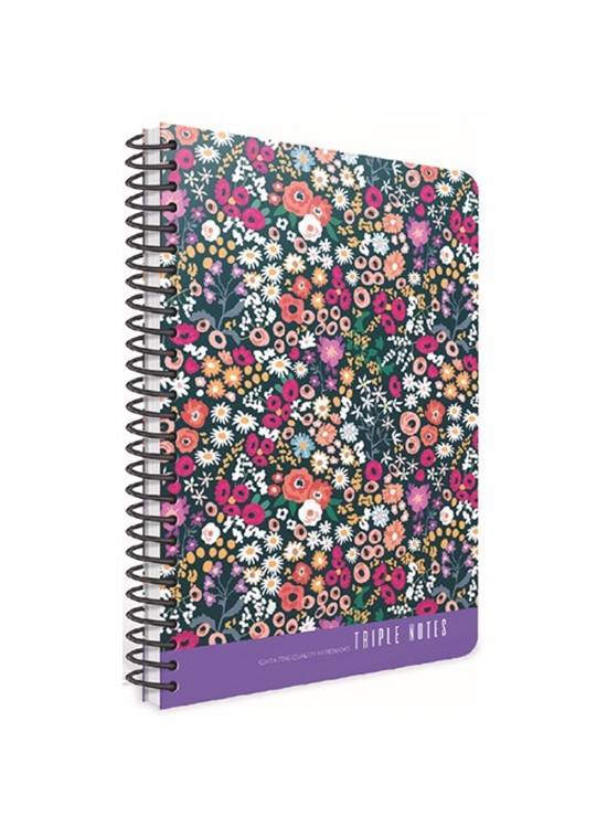 Gıpta Trıple Notes Spiralli Sert Kapak Defter 17x24 80 YP Kareli