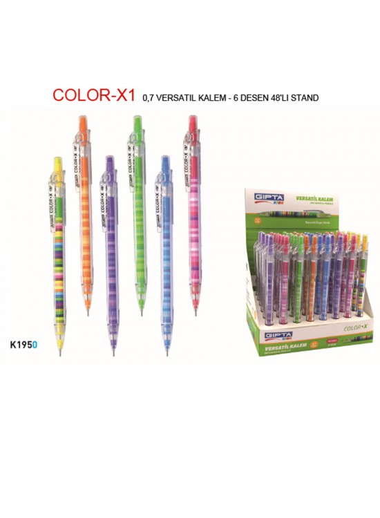 Gıpta Versatil Kalem 0.7 MM ( 48 Li Stand ) 6 Desen K1950