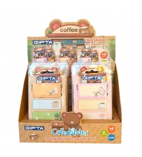 Gıpta Yapışkanlı Not-Cafe Notes 20yp 4 Parça 48 Li Stand K0134