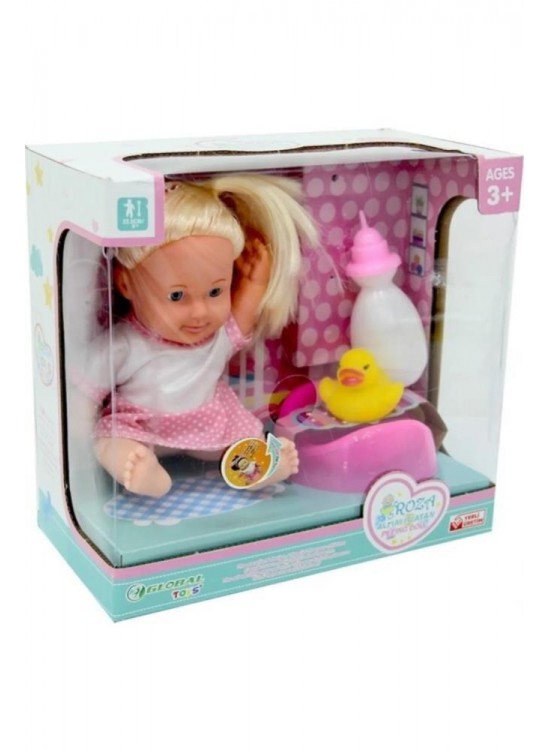 Global Roza Altını Islatan Bebek Seti 23cm