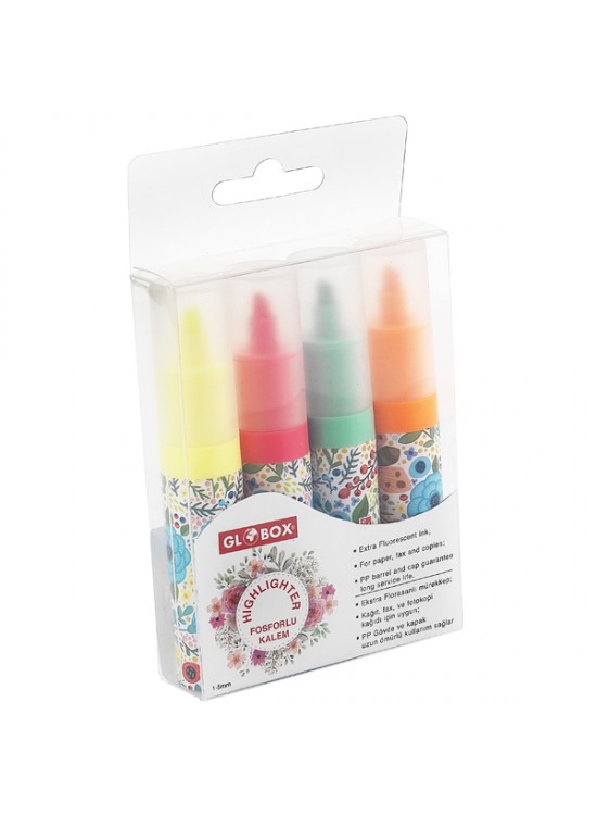 Globox Fosforlu Kalem Baskılı 4 LÜ 2917