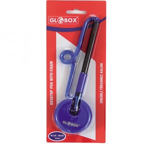 Globox Tükenmez Kalem Zincirli Mavi 1032 (1 Adet)