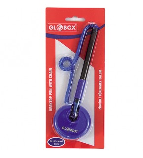 Globox Tükenmez Kalem Zincirli Mavi 1032 (1 Adet)