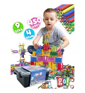 Gotoys Geometrik Çubuklar 450 Parça