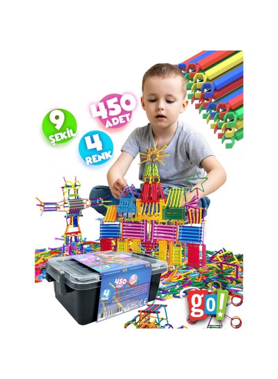 Gotoys Geometrik Çubuklar 450 Parça