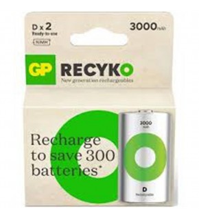 Gp 3000 mAh Büyük Boy Şarjlı Pil 2 li  Paket D Boy GP300DHCR21-2TLB2