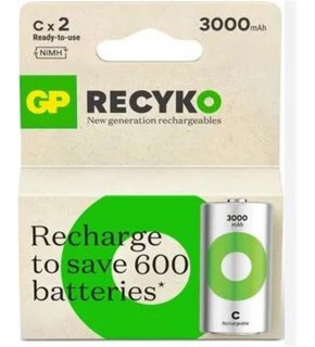 Gp 3000 mAh Orta Boy Şarjlı Pil 2 li  Paket C Boy GP300CHCBMTR-2EB2