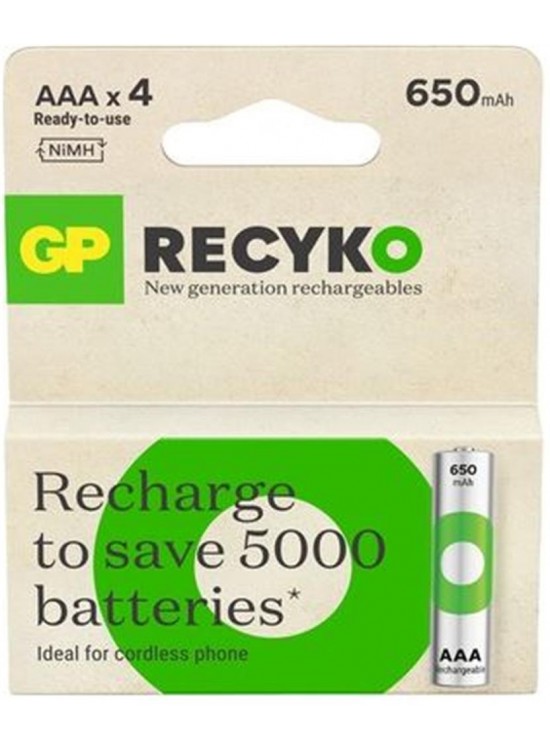 GP AA 1300 mAh Şarjlı Recharge Kalem Pil 4'lü Paket GP1300AAHVC-2TLB4