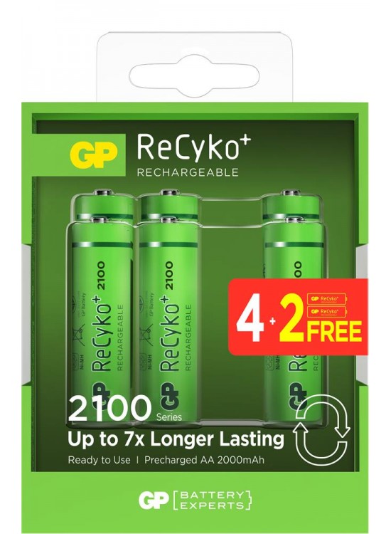 GP AA 2000 mAh Pro Şarjlı Kalem Pil 4+2li Paket Paket GP210AAHCBR21-2GVPTLB6 GP AA 2000 mAh Pro Şarjlı Kalem Pil 4+2li Paket Paket GP210AAHCBR21-2GVPTLB6