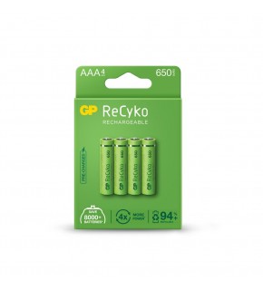 GP AAA 650 mAh Şarjlı İnce Kalem Pil 4'lü Paket GP65AAAHCEM-2GBR4